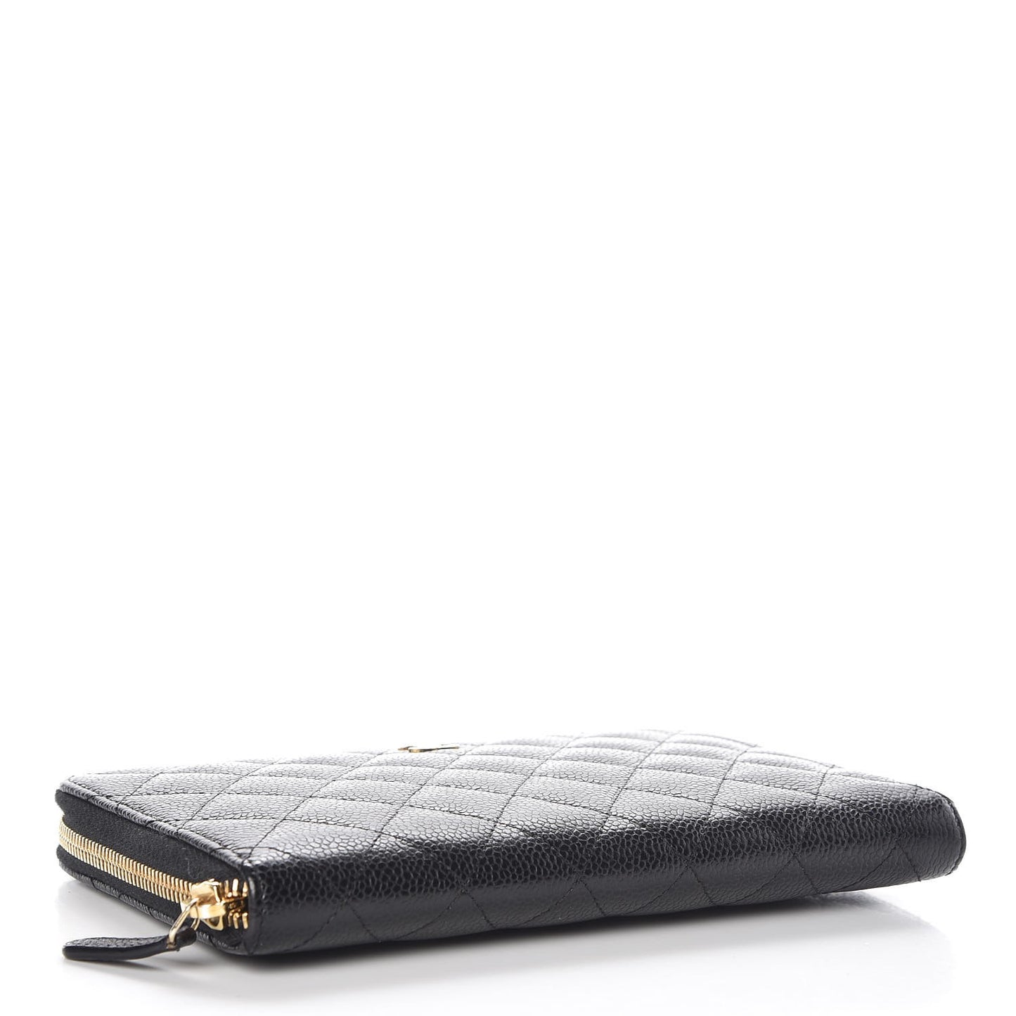 Caviar Quilted Large Zip Around Organizer Wallet Black