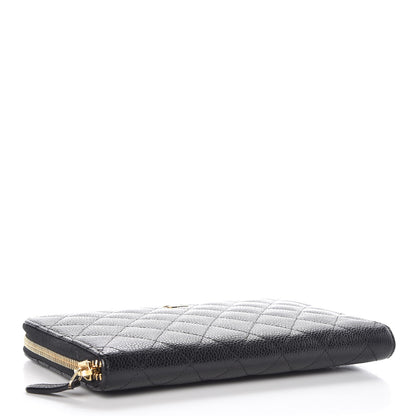 Chanel Caviar Quilted Large Zip Around Organizer Wallet Black 4 of 9