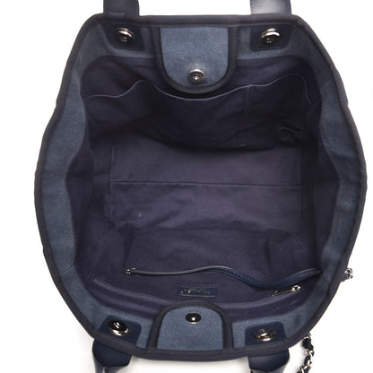 Chanel Canvas Sequin Large Deauville Tote Navy 6 of 9