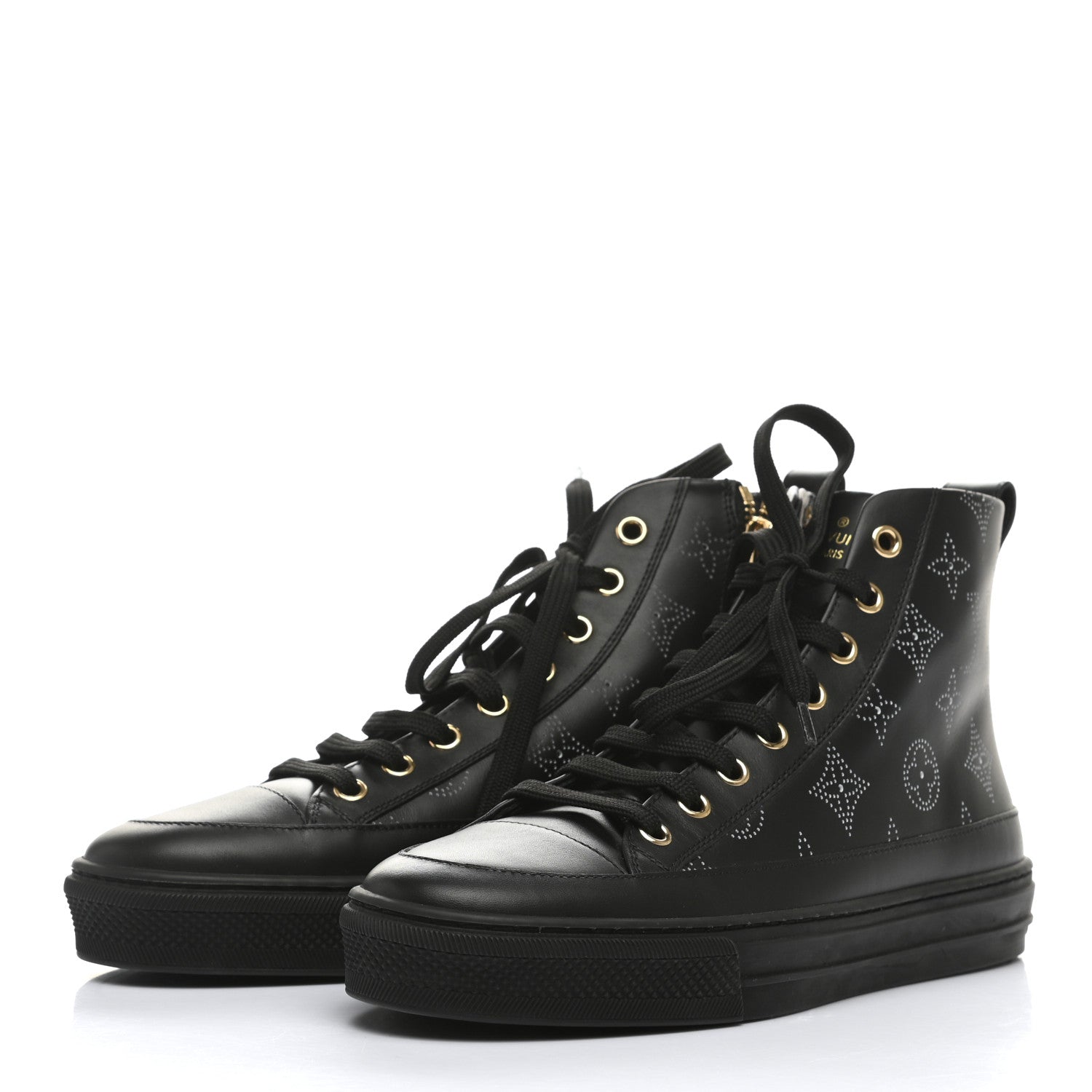 Louis Vuitton Calfskin Monogram Stellar Sneaker Boots 36 Black White 3 of 8