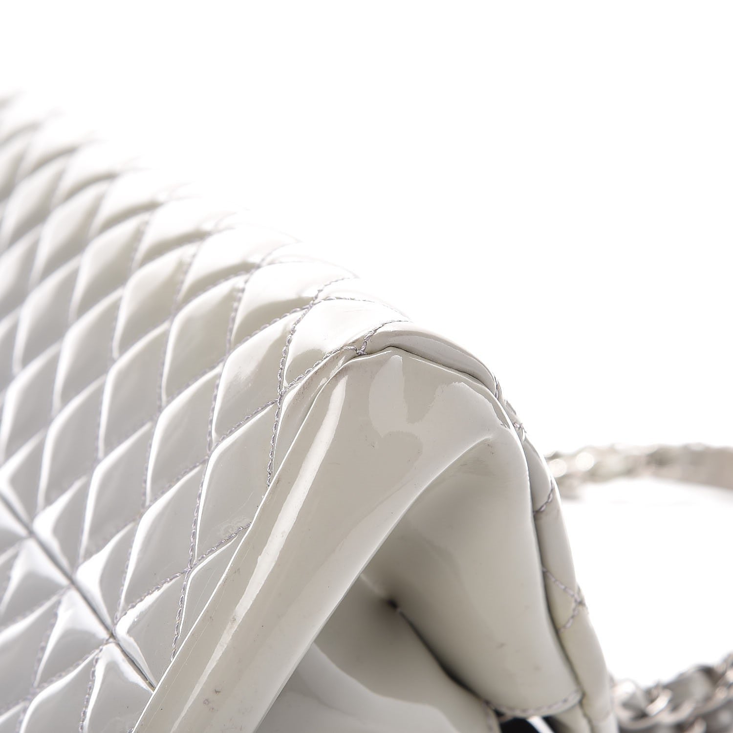 Chanel Patent Quilted Medium Just Mademoiselle Grey 9 of 13