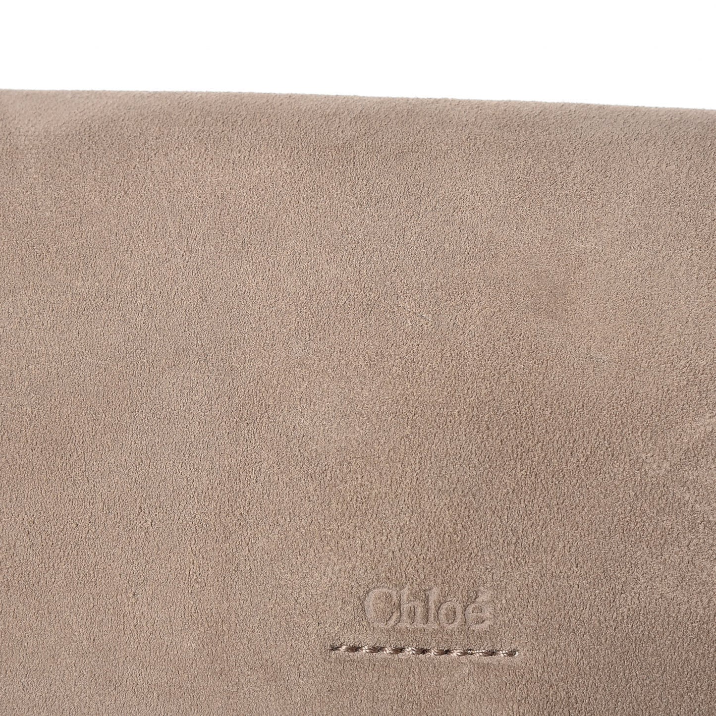 Suede Calfskin Small Faye Shoulder Bag Motty Grey