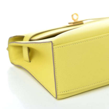 Hermes Swift Kelly Pochette Clutch Lime 26 of 30