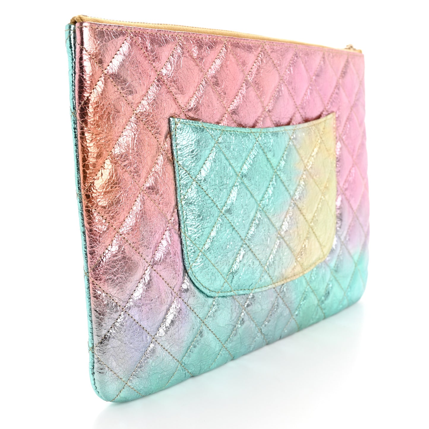 Metallic Goatskin Quilted Medium 2.55 Reissue Cosmetic Case Multicolor