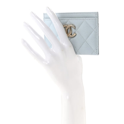 Chanel Caviar Quilted CC Logo Card Holder Light Blue 2 of 9