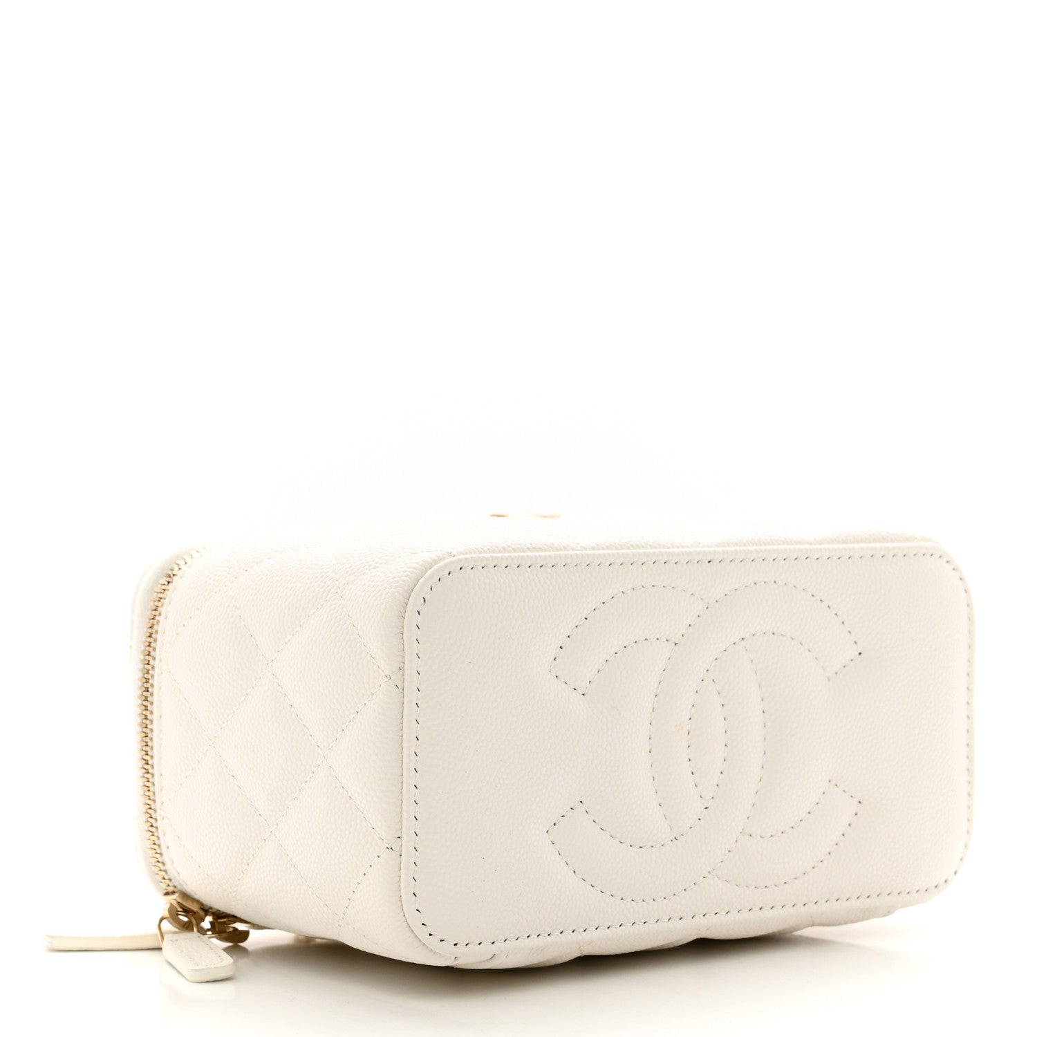Chanel Caviar Quilted Small Vanity Case With Chain White 3 of 11