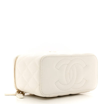 Chanel Caviar Quilted Small Vanity Case With Chain White 3 of 11