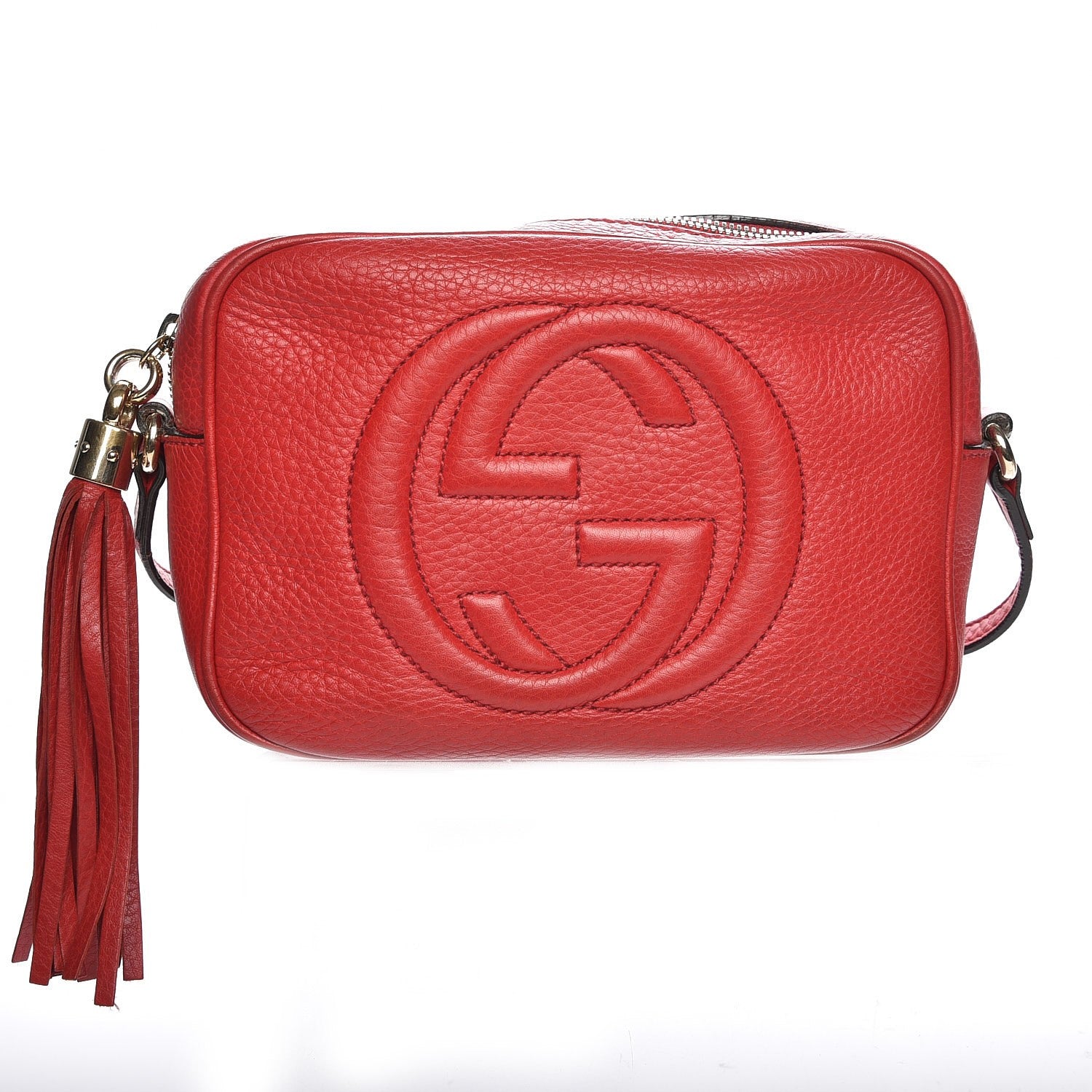 Gucci Pebbled Calfskin Small Soho Disco Bag Tabasco Red 1 of 7