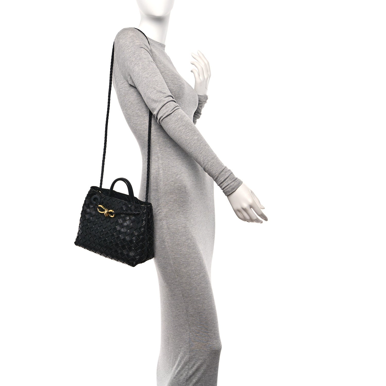 Bottega Veneta Nappa Intrecciato Small Andiamo Shoulder Bag Black 2 of 11
