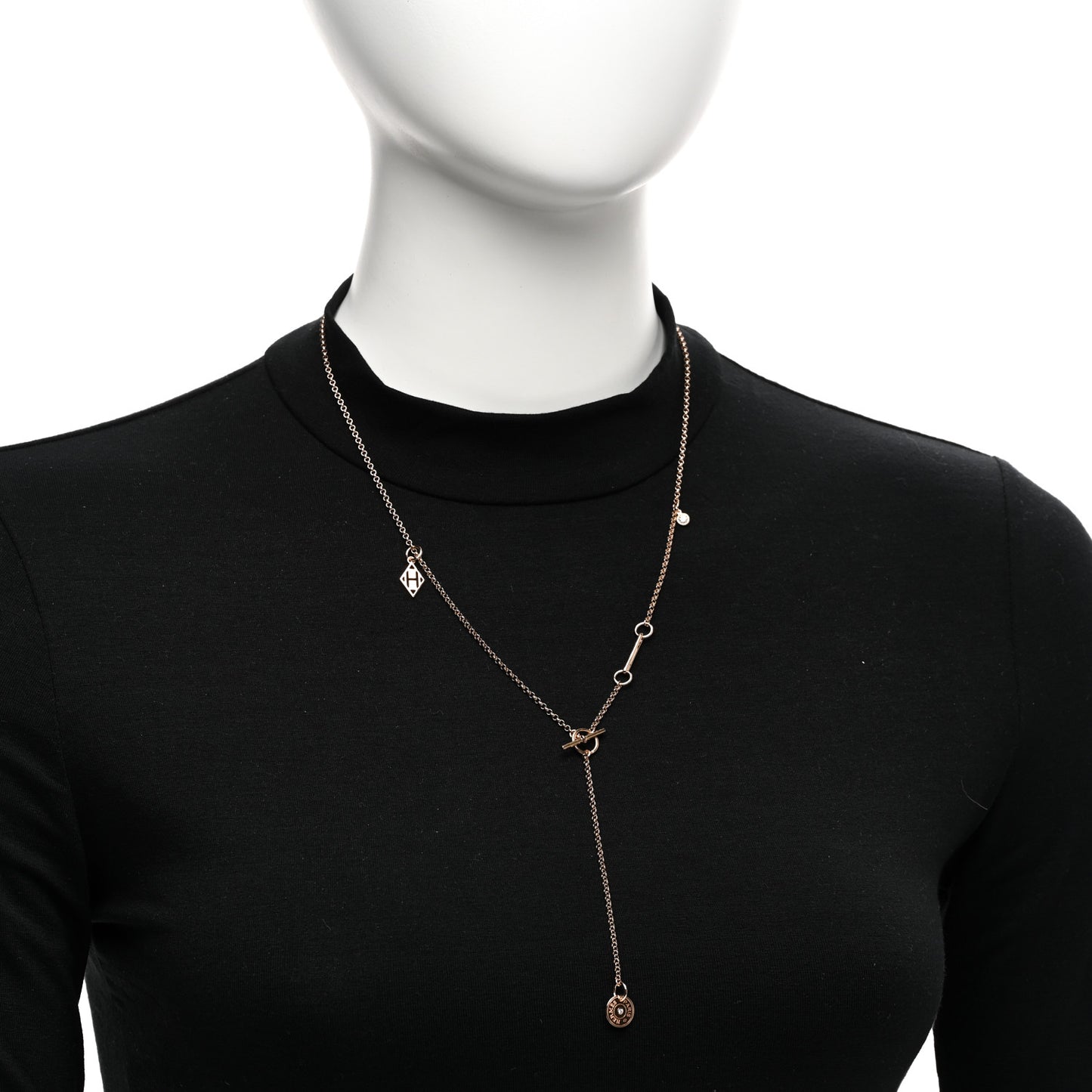 18K Rose Gold Diamond Gambade Necklace