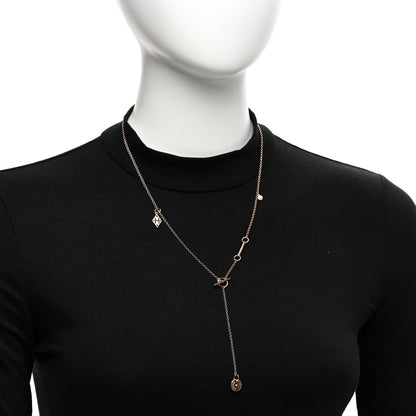 Hermes 18K Rose Gold Diamond Gambade Necklace 2 of 5