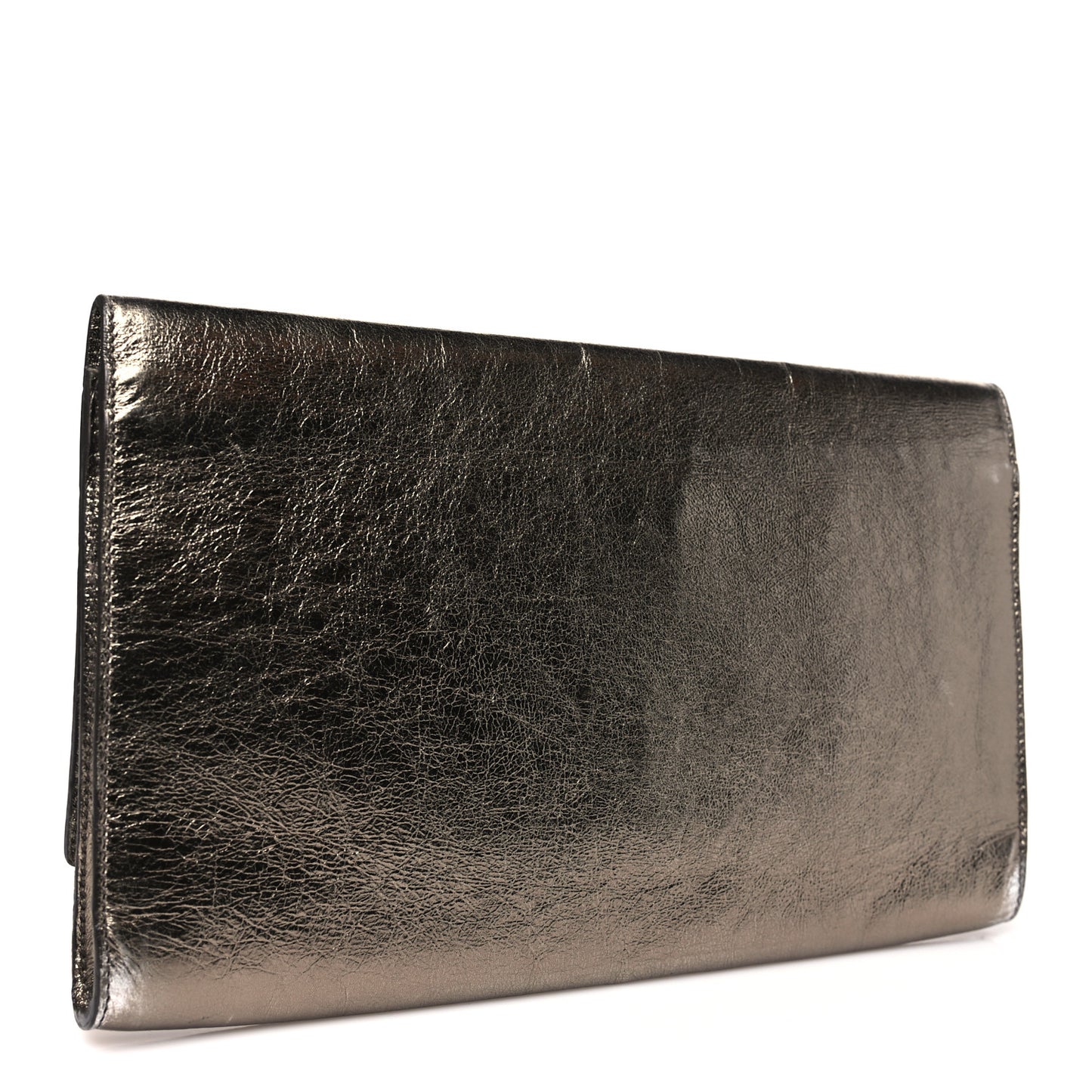 Metallic Calfskin Large Belle De Jour Clutch Rose Gold