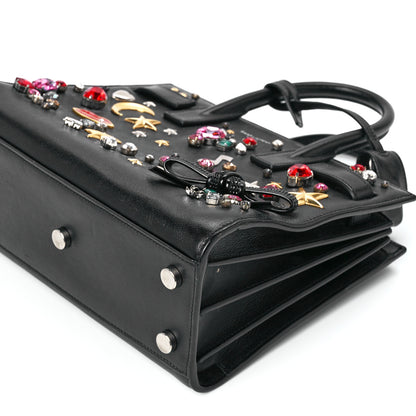 Saint Laurent Calfskin Crystal Embellished Nano Sac de Jour Black 12 of 12