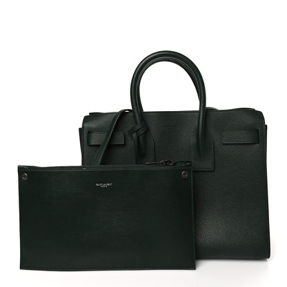 Saint Laurent Grained Calfskin Small Sac De Jour Green 3 of 11