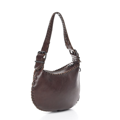 Fendi Calfskin Braided Oyster Dark Brown 3 of 8