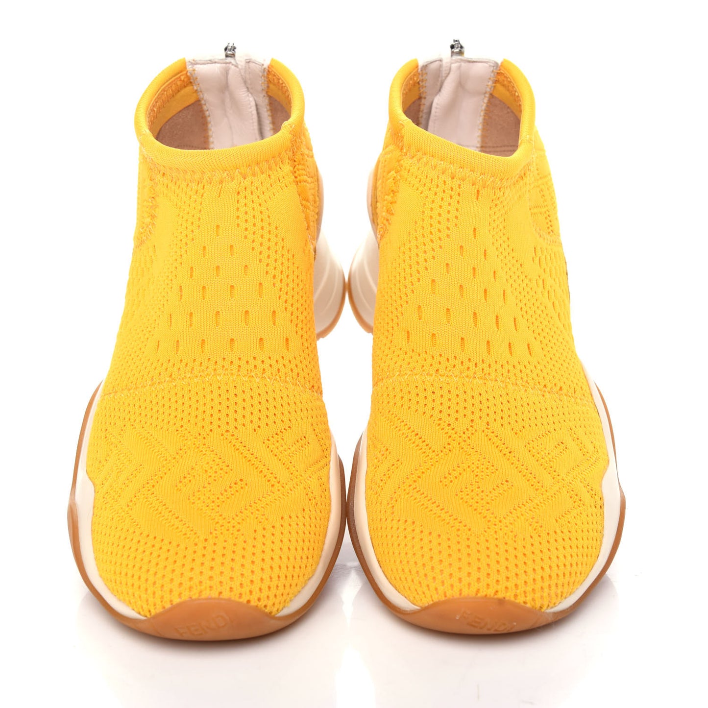 Technical 3D Mesh Womens FFluid Zip Up Sneakers 36 Reggae Corn White