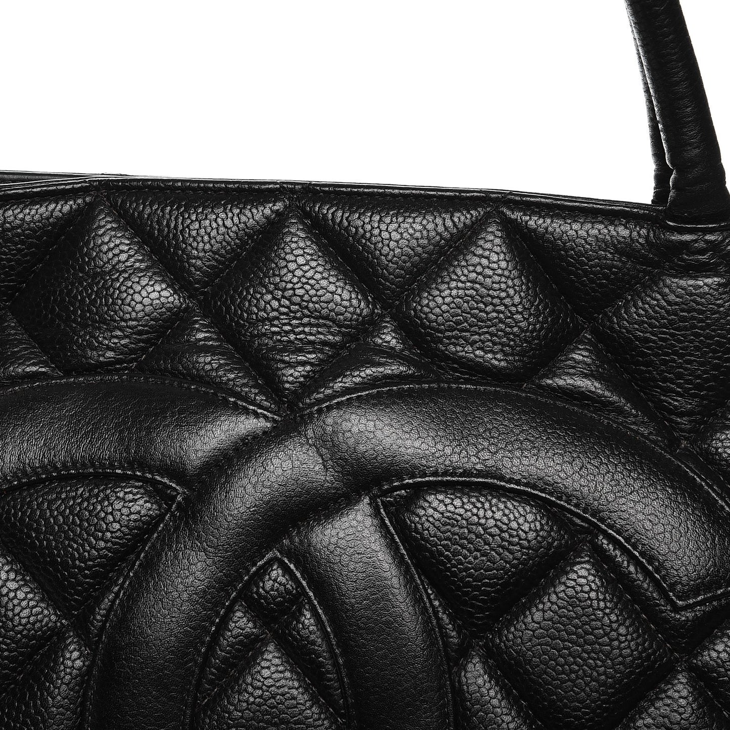 Caviar Quilted Medallion Tote Black