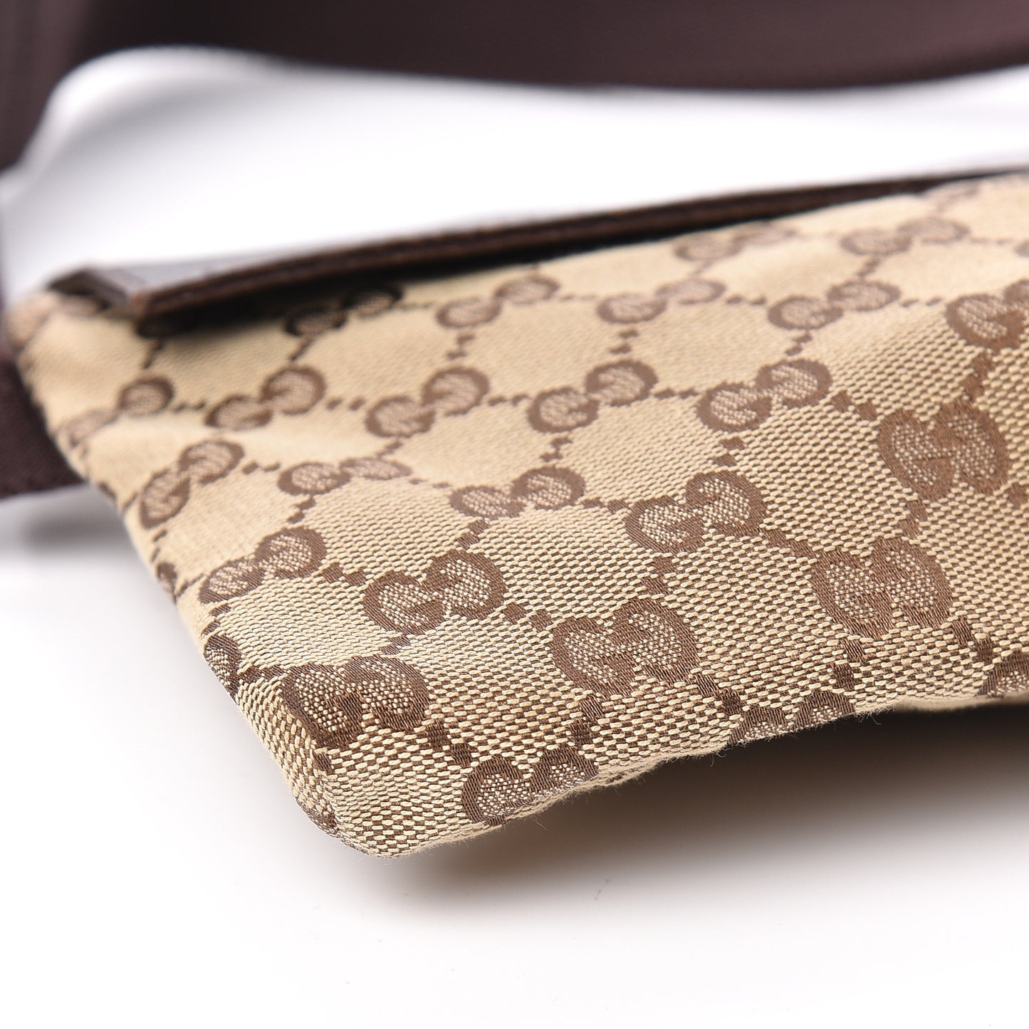 GG Monogram Double Pocket Belt Bag Dark Brown