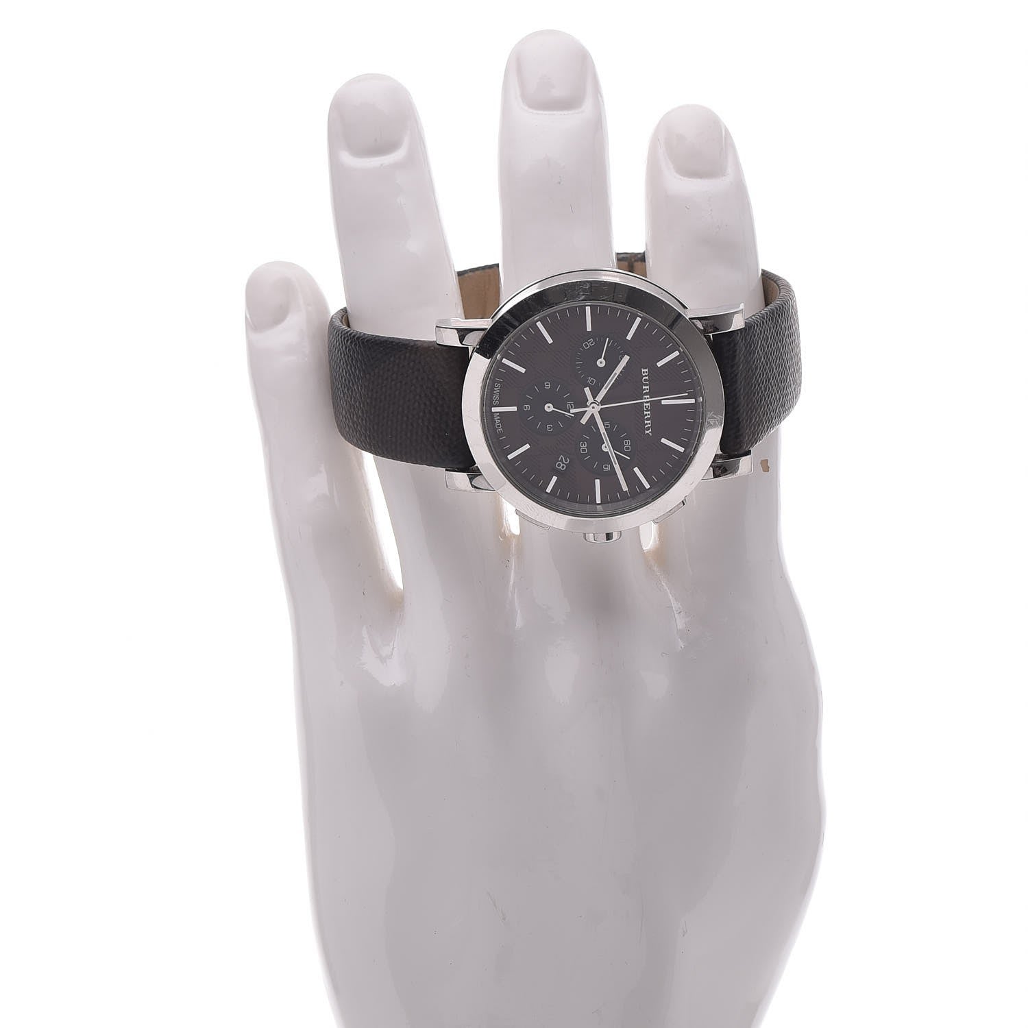 Burberry Stainless Steel Calfskin 40mm Chronograph Quartz Watch Black BU1776 2 of 8