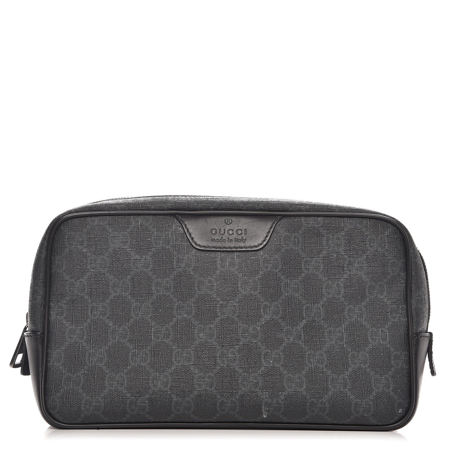 Gucci GG Supreme Monogram Toiletry Case Black Grey 1 of 14