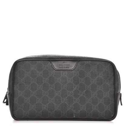 Gucci GG Supreme Monogram Toiletry Case Black Grey 1 of 14