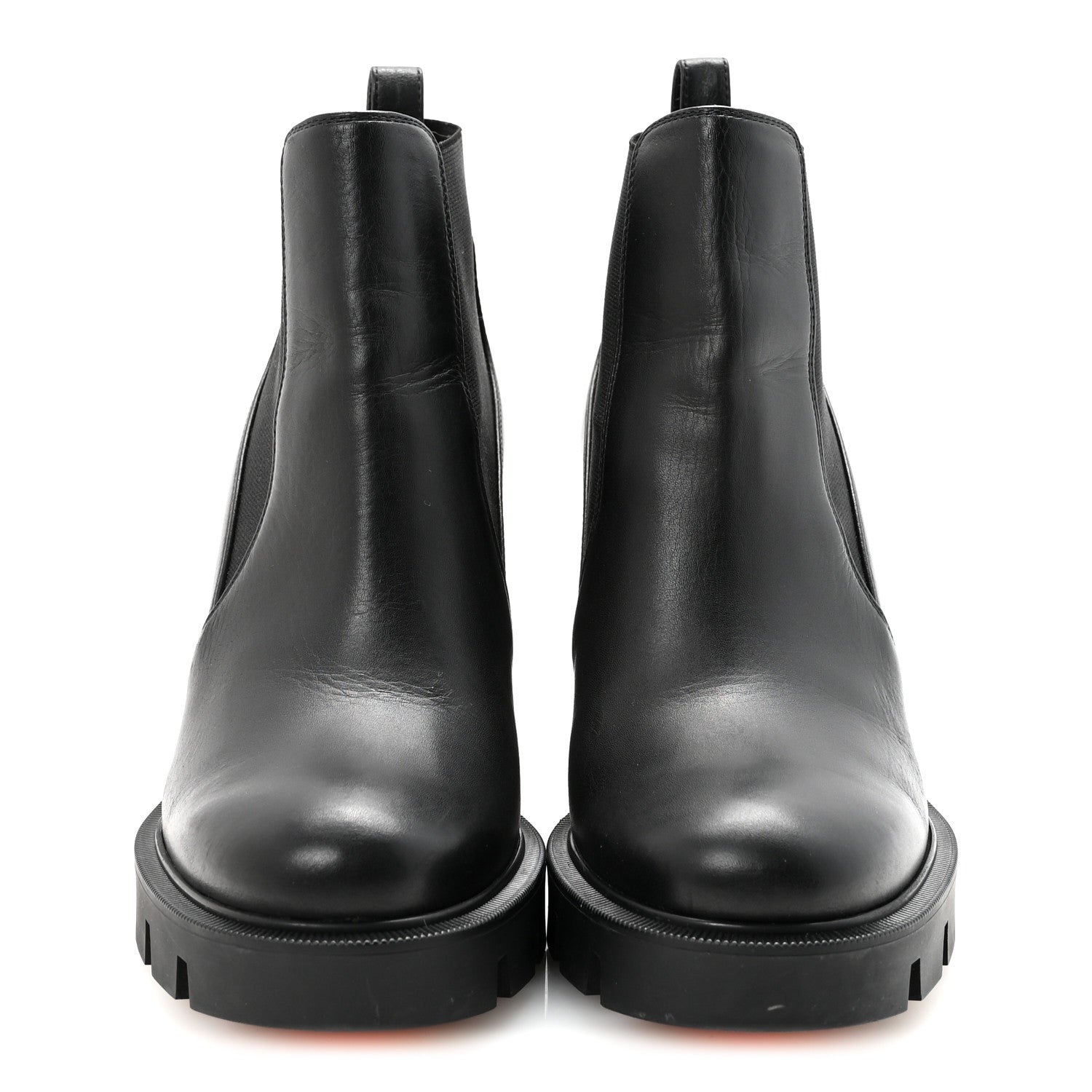 Christian Louboutin Calfskin Marchacroche 70 Chelsea Boots 38 Black 3 of 9
