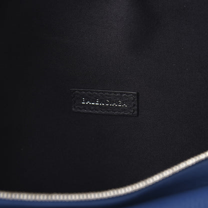 Balenciaga Smooth Calfskin Logo Large Everyday Beltpack Peacock Blue Black 6 of 10