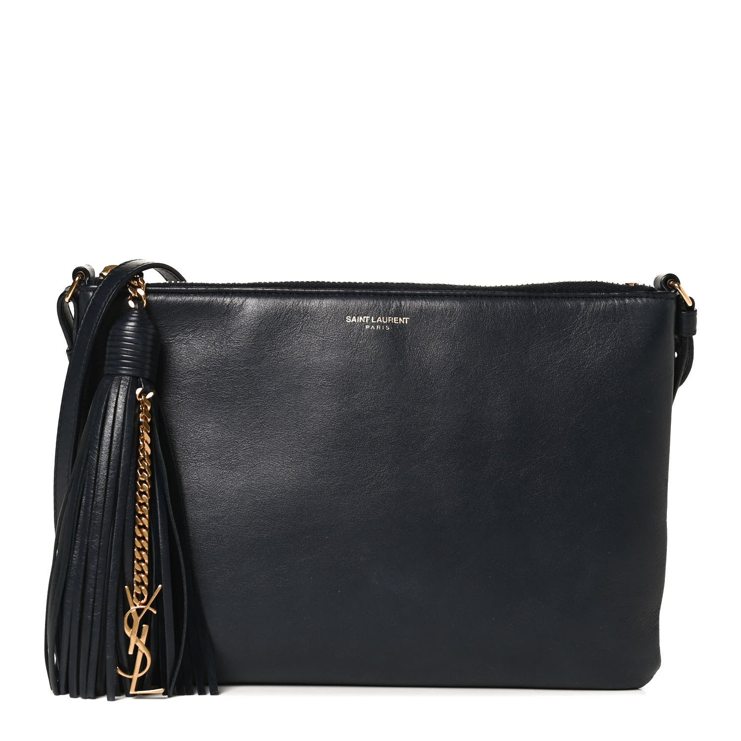 Saint Laurent Calfskin Teen Monogram Crossbody Bag Blue 1 of 12