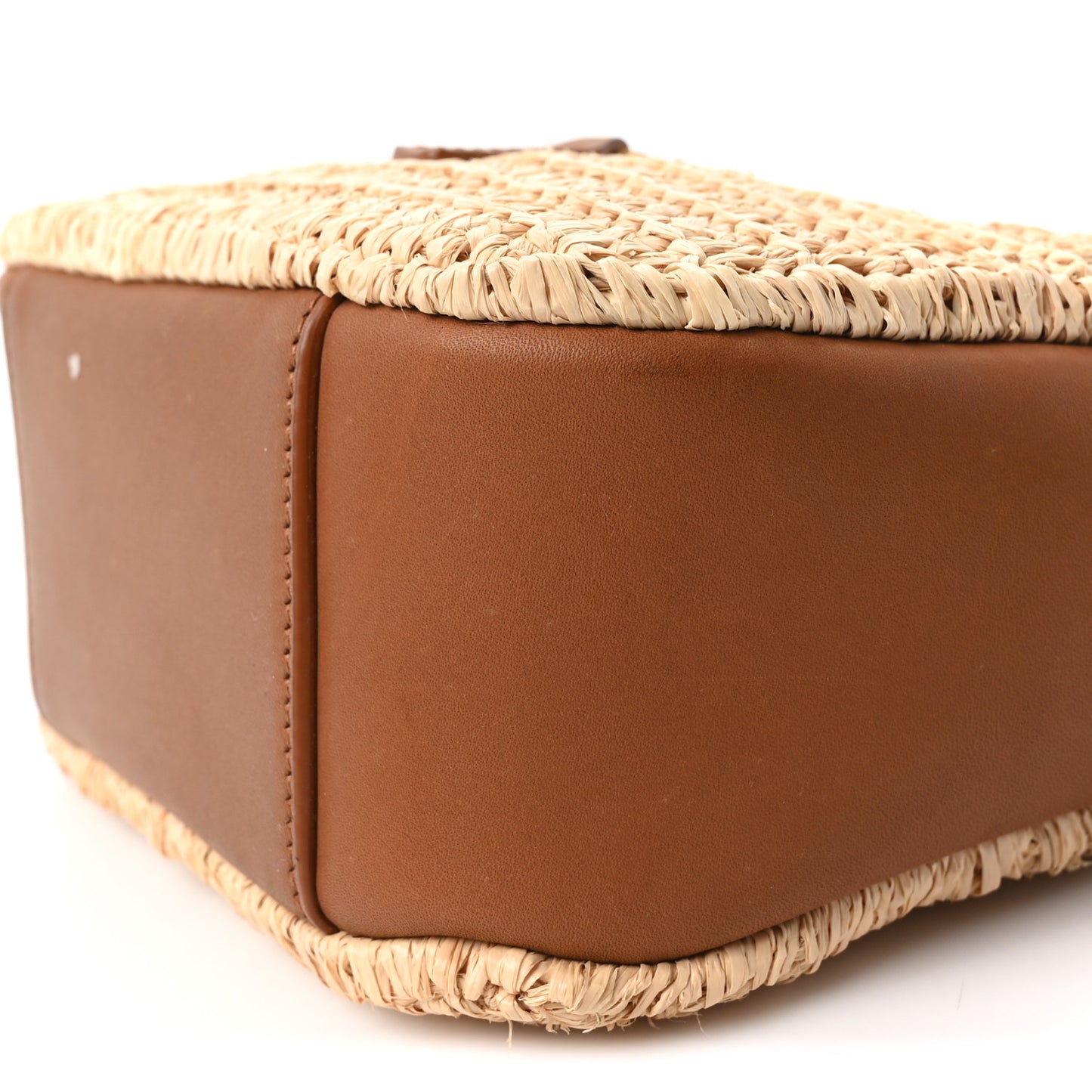 Raffia Calfskin Le 5 A 7 Baby Hobo Natural Brick