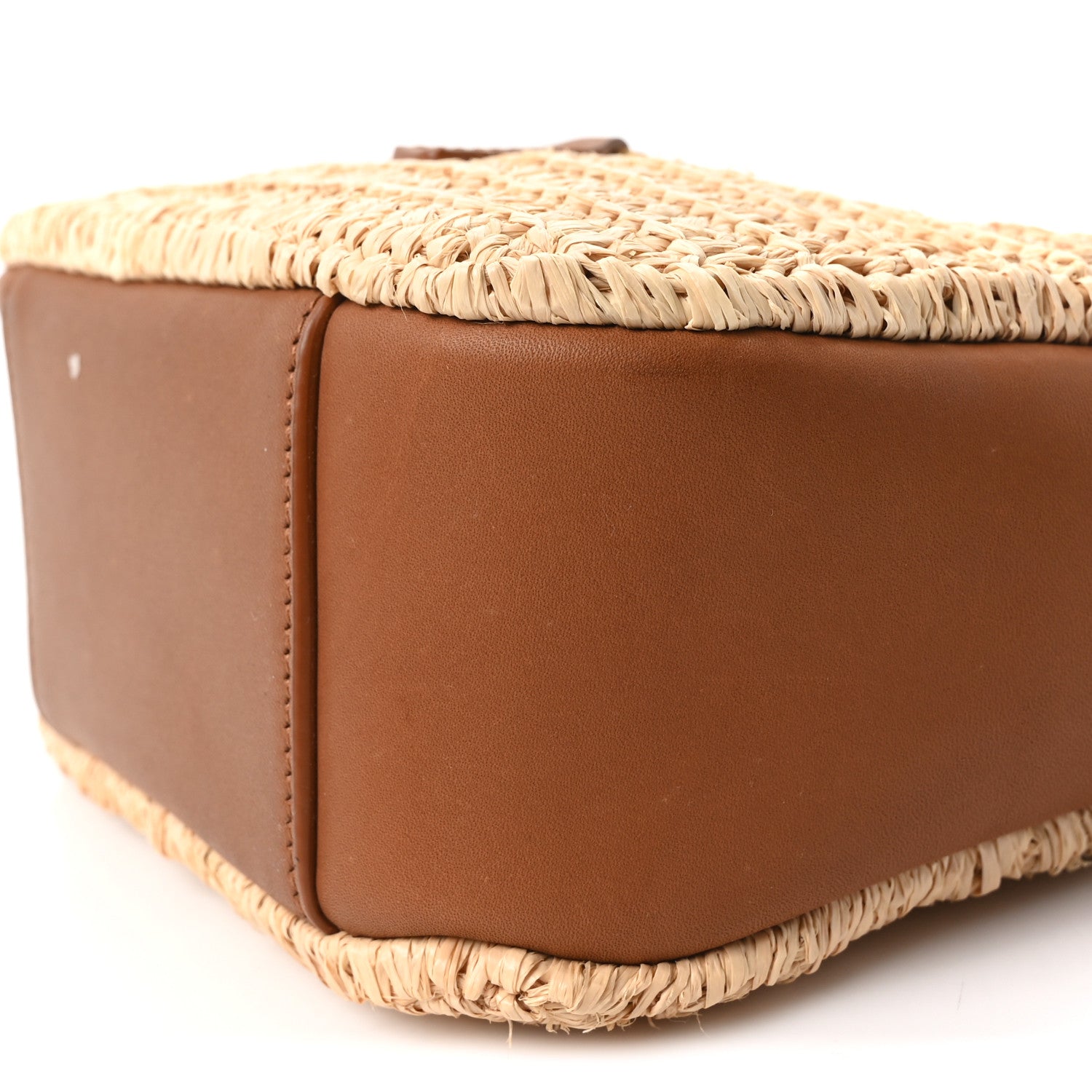 Saint Laurent Raffia Calfskin Le 5 A 7 Baby Hobo Natural Brick 10 of 10