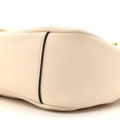 Gucci Calfskin Matelasse Studded Medium GG Marmont Shoulder Bag White 9 of 14
