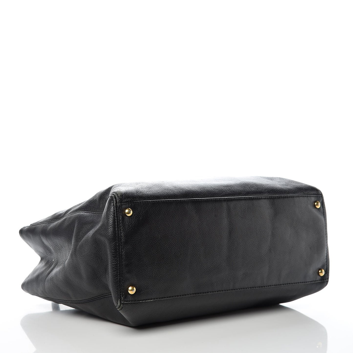 Calfskin Cerf Executive Shopper Tote Black