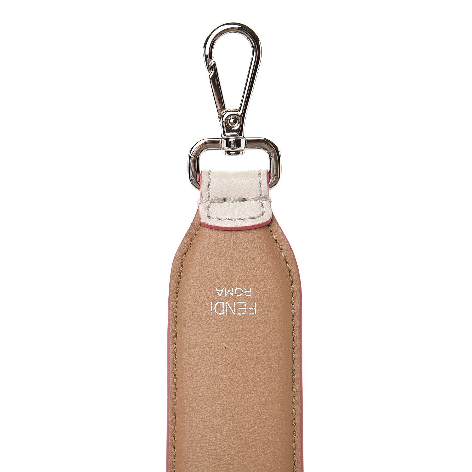 Fendi Vitello Dolce Plexiglass Bi-Color Studded Strap You White Ice Cuoio Multicolor 2 of 3