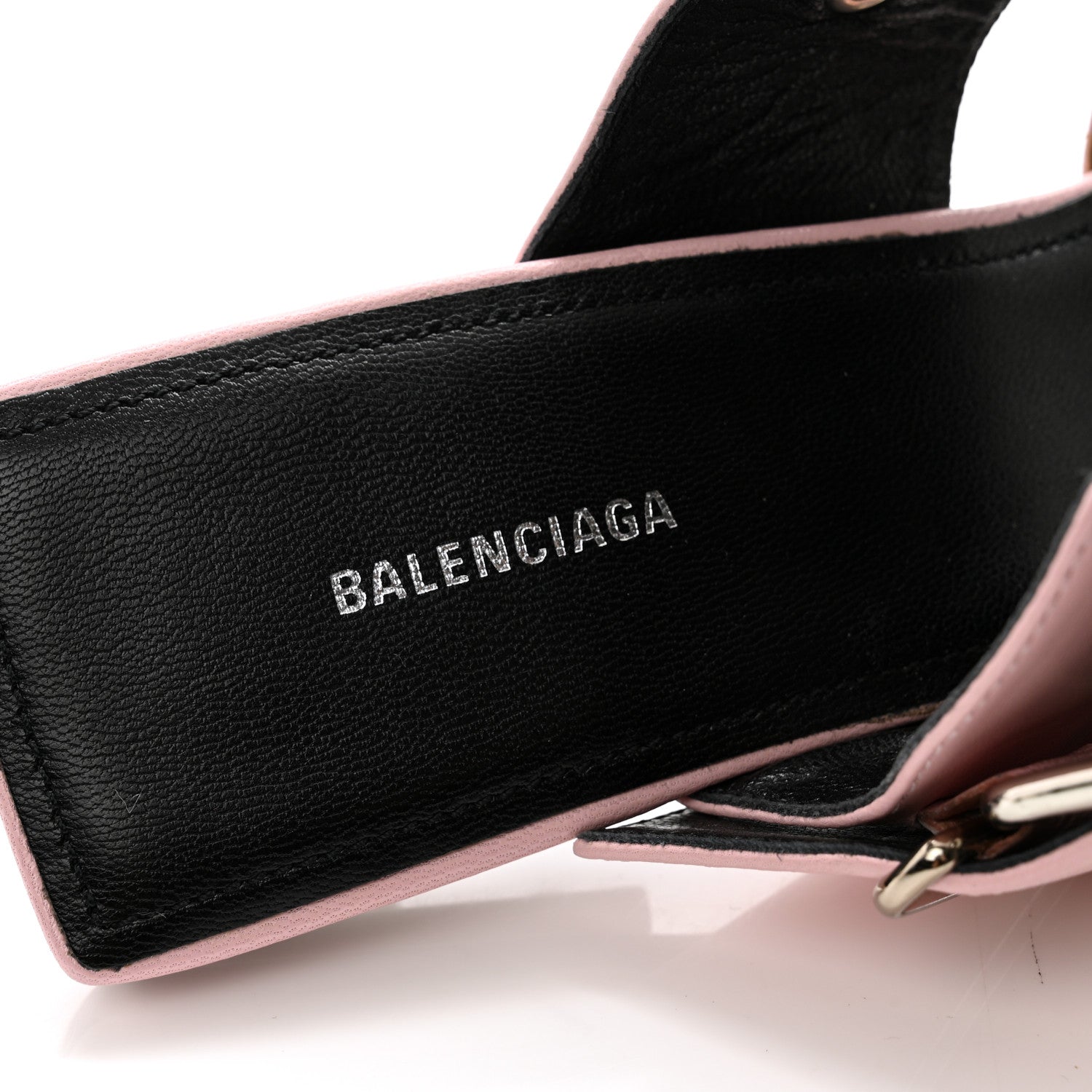 Balenciaga Shiny Calfskin Belt 40mm Mules 36 Pink 6 of 11