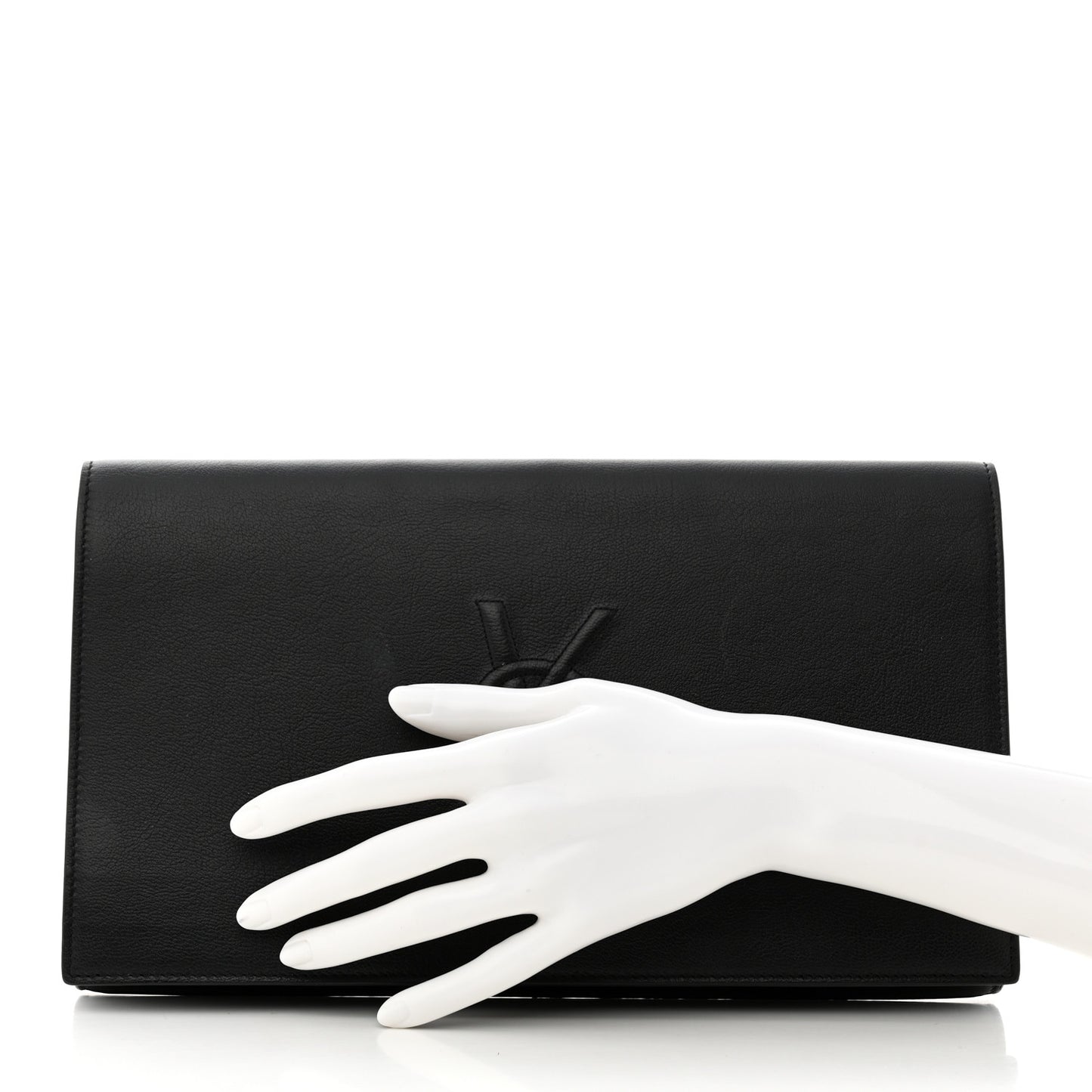 Calfskin Monogram Large Belle De Jour Clutch Black