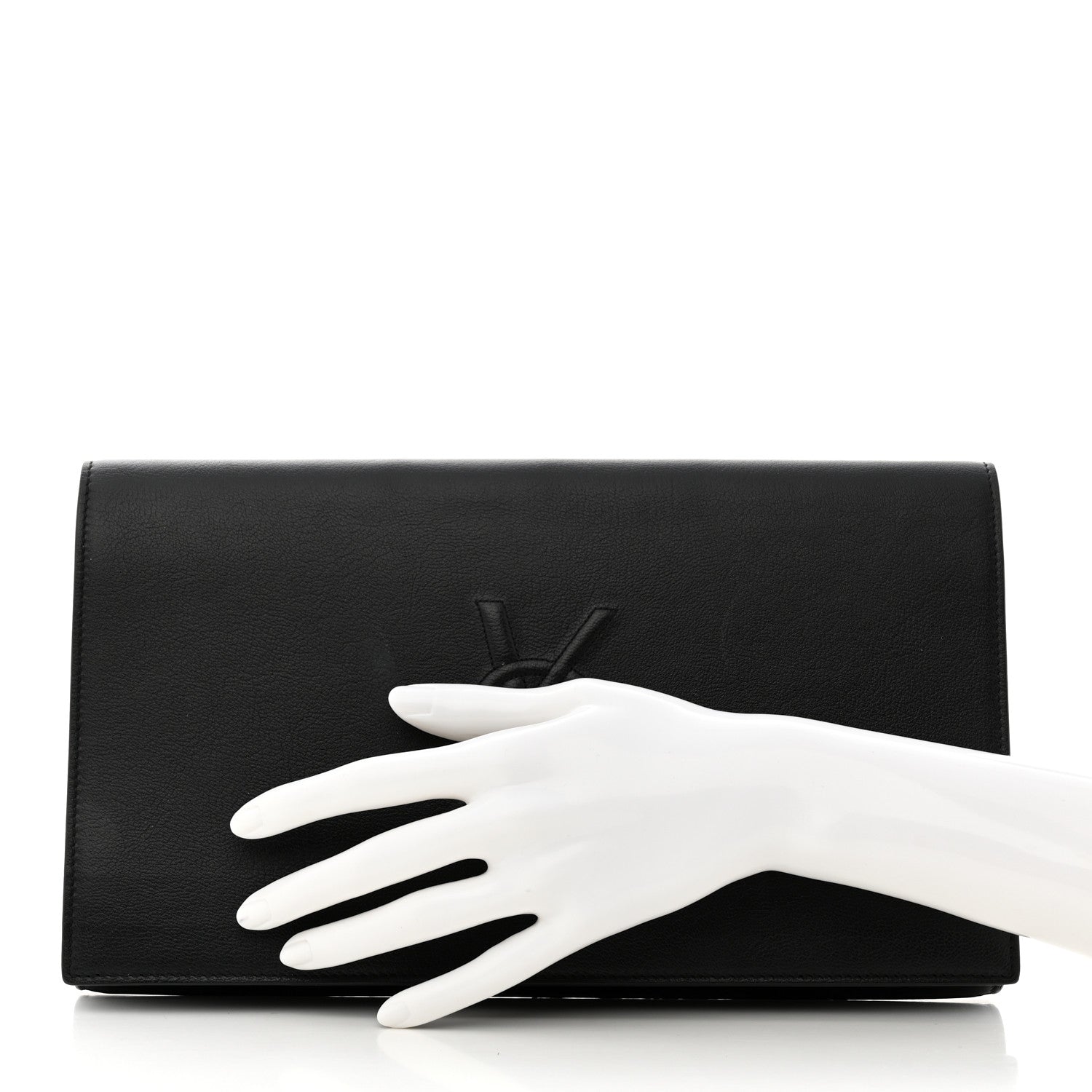 Saint Laurent Calfskin Monogram Large Belle De Jour Clutch Black 2 of 7