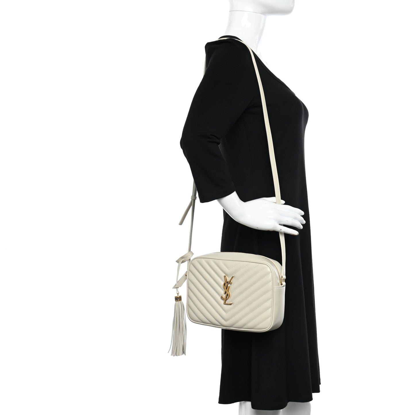 Calfskin Matelasse Monogram Lou Camera Bag Crema Soft