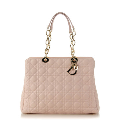 Christian Dior Lambskin Cannage Medium Dior Soft Zipped Shopping Tote Rose Poudre 1 of 7