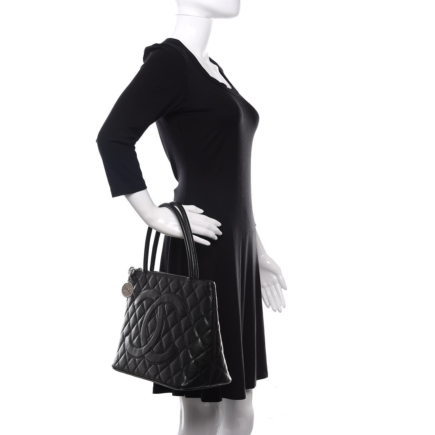 Chanel Caviar Quilted Medallion Tote Black 2 of 10