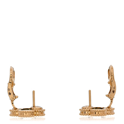 Van Cleef & Arpels 18K Yellow Gold Malachite Vintage Alhambra Earrings 3 of 5