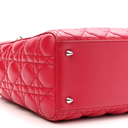 Christian Dior Lambskin Cannage Medium Lady Dior Red 8 of 11