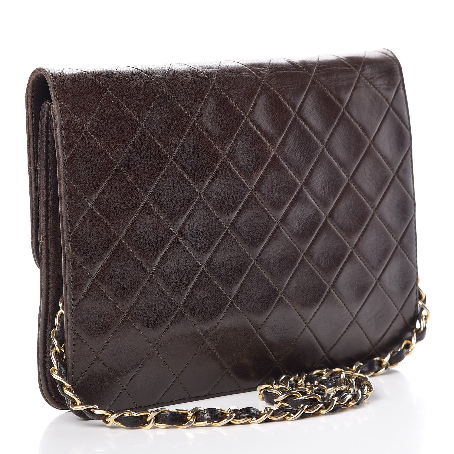 Chanel Lambskin Quilted Small Single Flap Brown 3 of 14