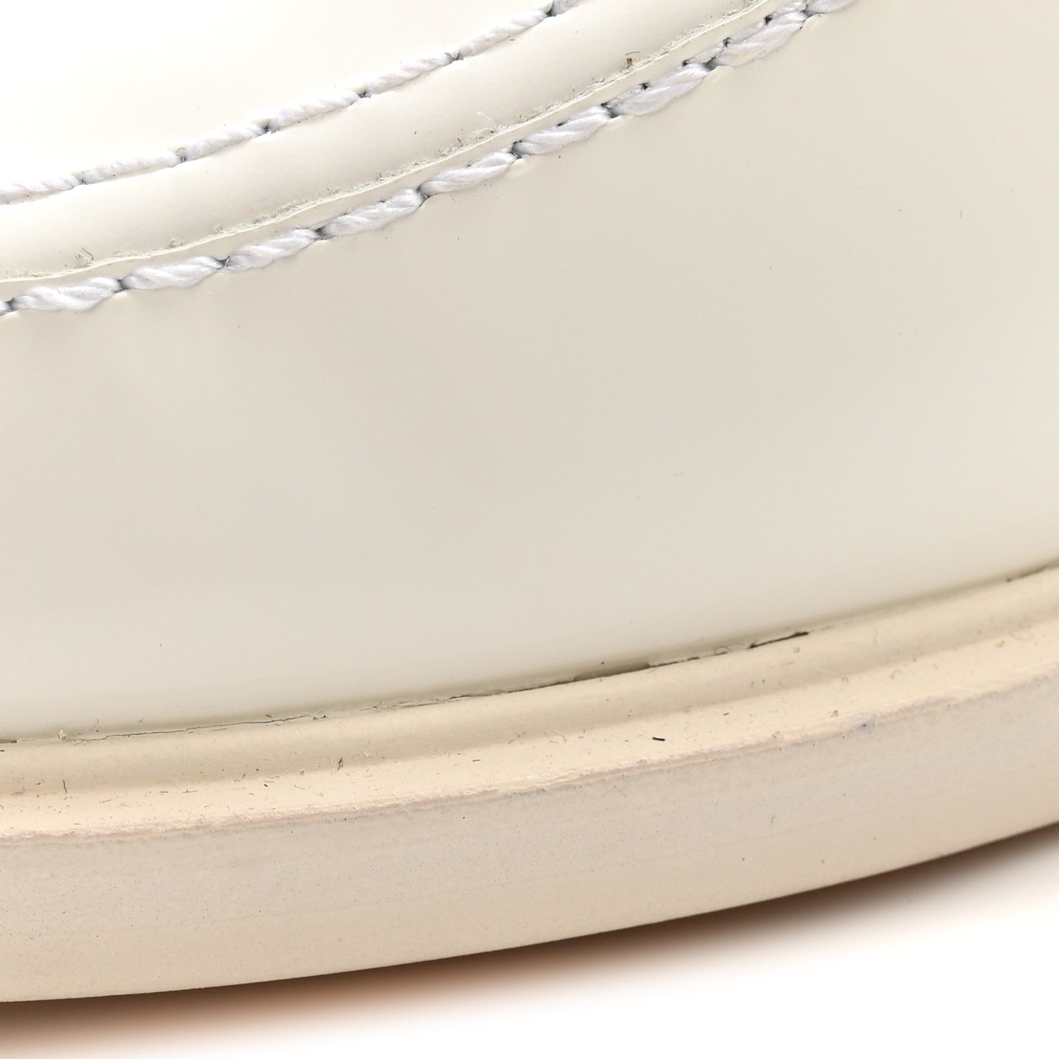 Chanel Shiny Calfskin Logo Loafers 39.5 White 11 of 14