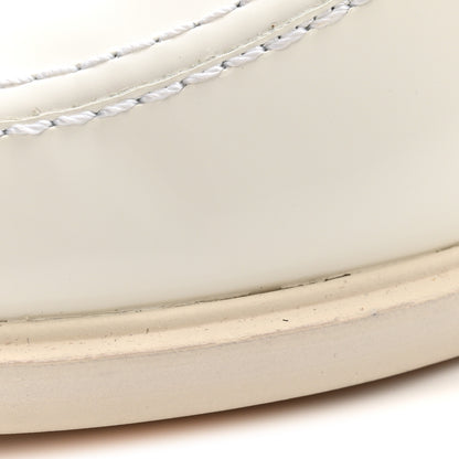 Chanel Shiny Calfskin Logo Loafers 39.5 White 11 of 14