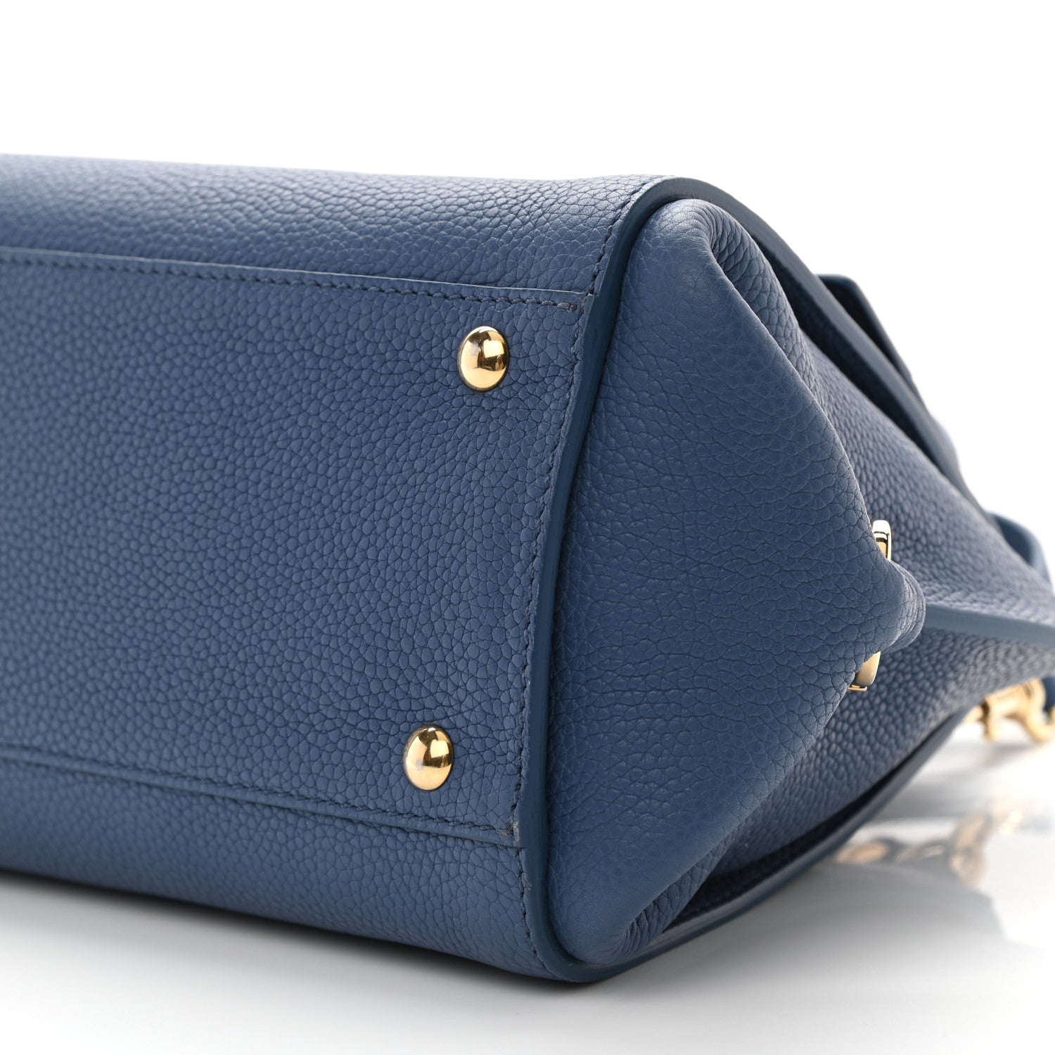 Salvatore Ferragamo Grained Calfskin Sofia Satchel Blue 10 of 13