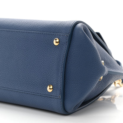 Salvatore Ferragamo Grained Calfskin Sofia Satchel Blue 10 of 13