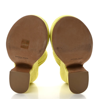 Bottega Veneta String Knit Slide Platform Wedge Sandals 37.5 Yellow 5 of 7