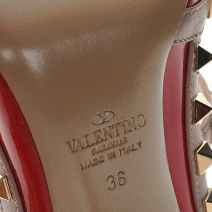 Valentino Garavani Patent Nappa Rockstud Ankle Strap 100mm Pumps 36 Rosso Valentino Poudre 6 of 7