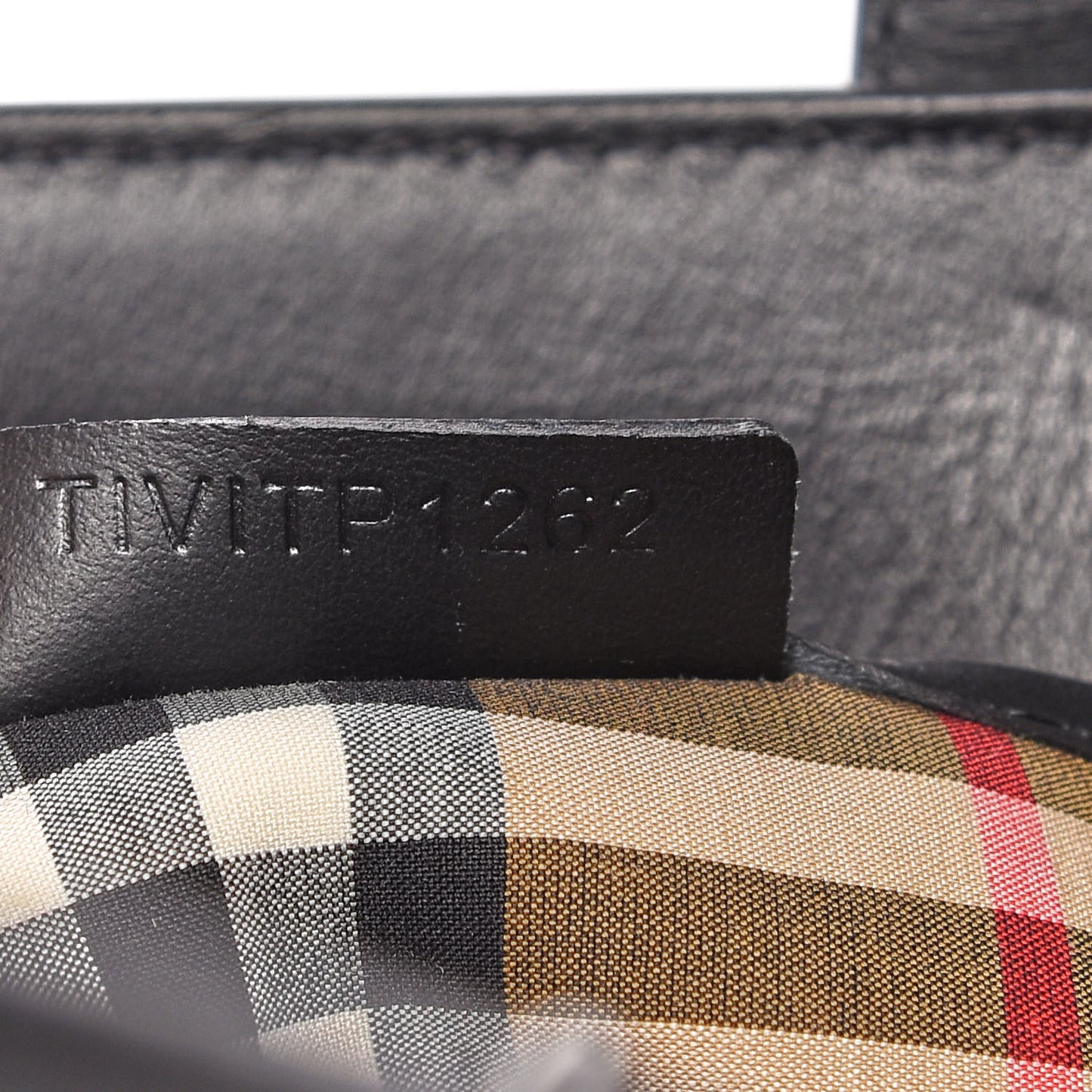 Calfskin Perforated Medium Banner Tote Black