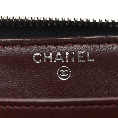 Chanel Lambskin Quilted Large Gusset Zip Around Wallet Black 6 of 10